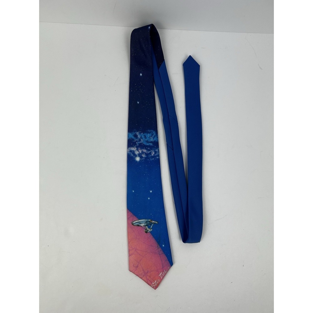Vintage 1991 Star Trek Ralph Marlin Tie USS Enterprise Space Galaxy Planet